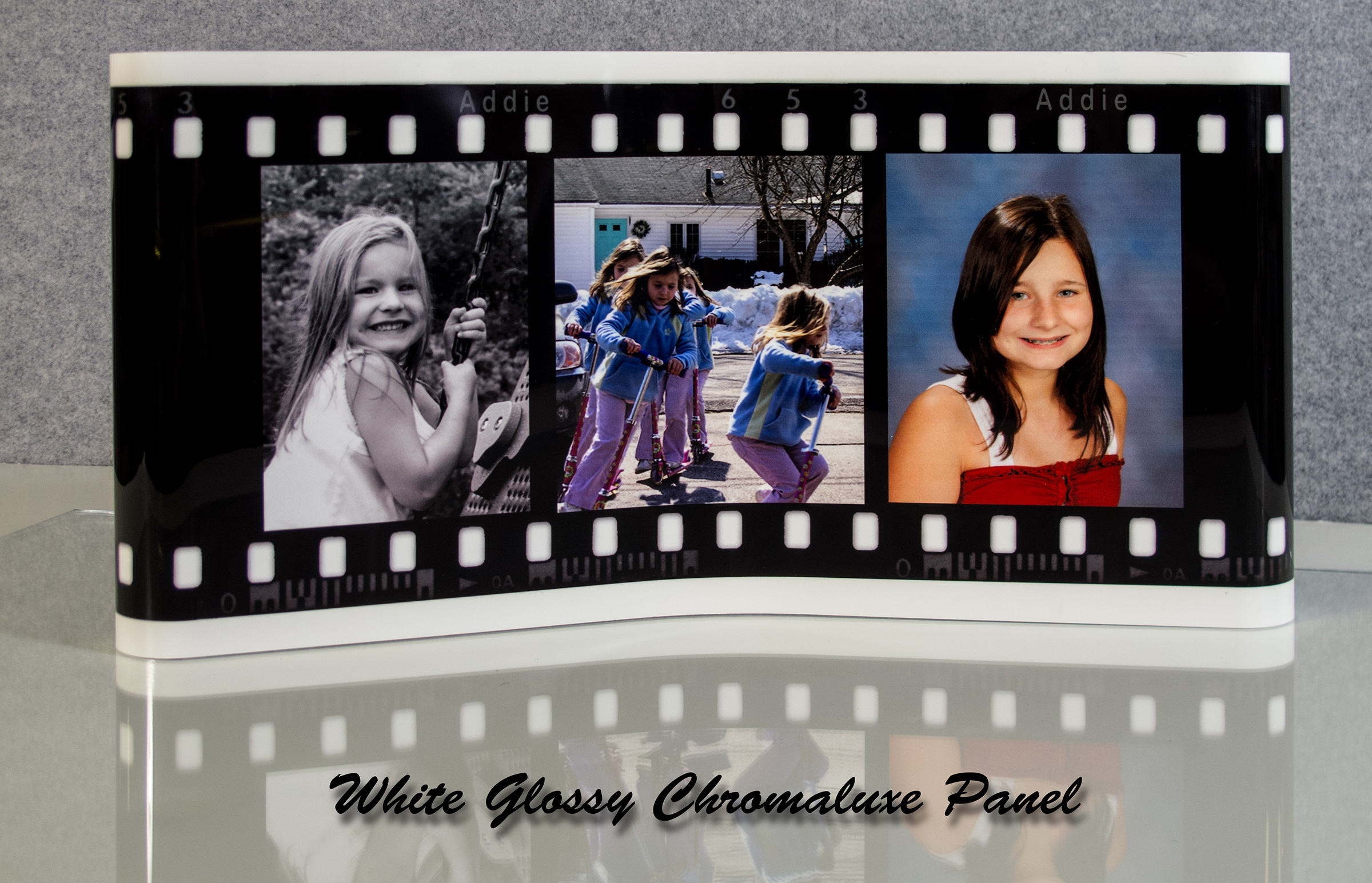 Scrolled photo panel made with sublimation printing